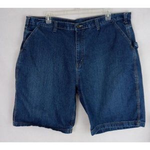 Full Blue Men's Dark Wash Distressed Jean Shorts Size 46 Inseam 10"
